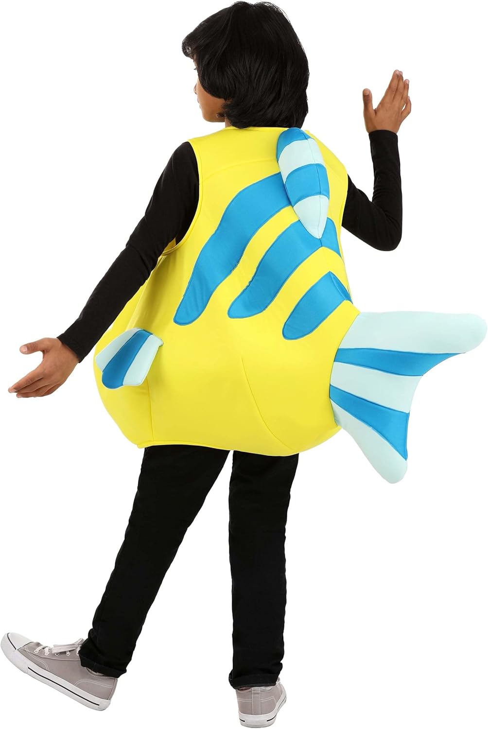 Disney – Disfraz de la Sirenita Flounder para niños, túnica de pez tropical de felpa amarilla