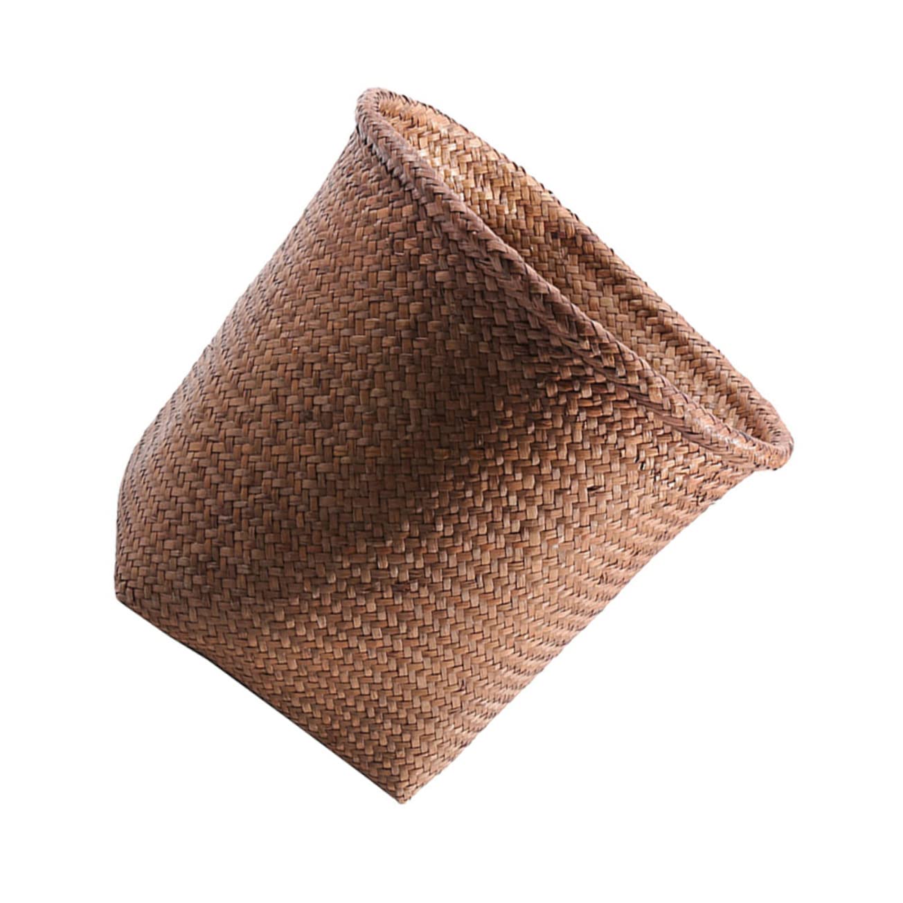 HOOTNEE Cesta de almacenamiento de mimbre para papas y cebollas, cesta de lavandería, cesta de basura rosa, soporte para brochas de maquillaje,
