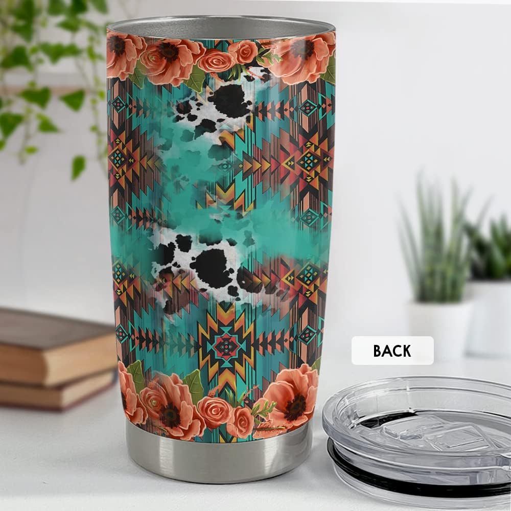 SANDJEST Vaso de piel de vaca occidental de 20 onzas con tapa, regalo para mujeres, niñas, hijas, hermanas, amantes de los animales, Navidad,