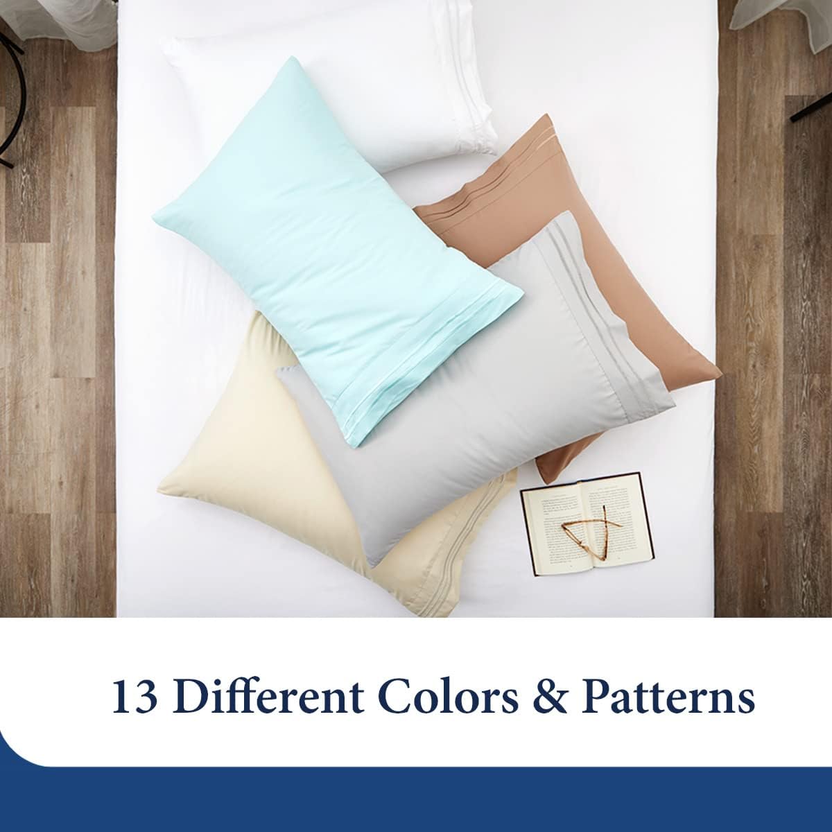 Cosy House Collection 1500 Collection – Juego de 2 fundas de almohada de lujo, supersuaves de calidad de hotel, sin arrugas, hipoalergénicas