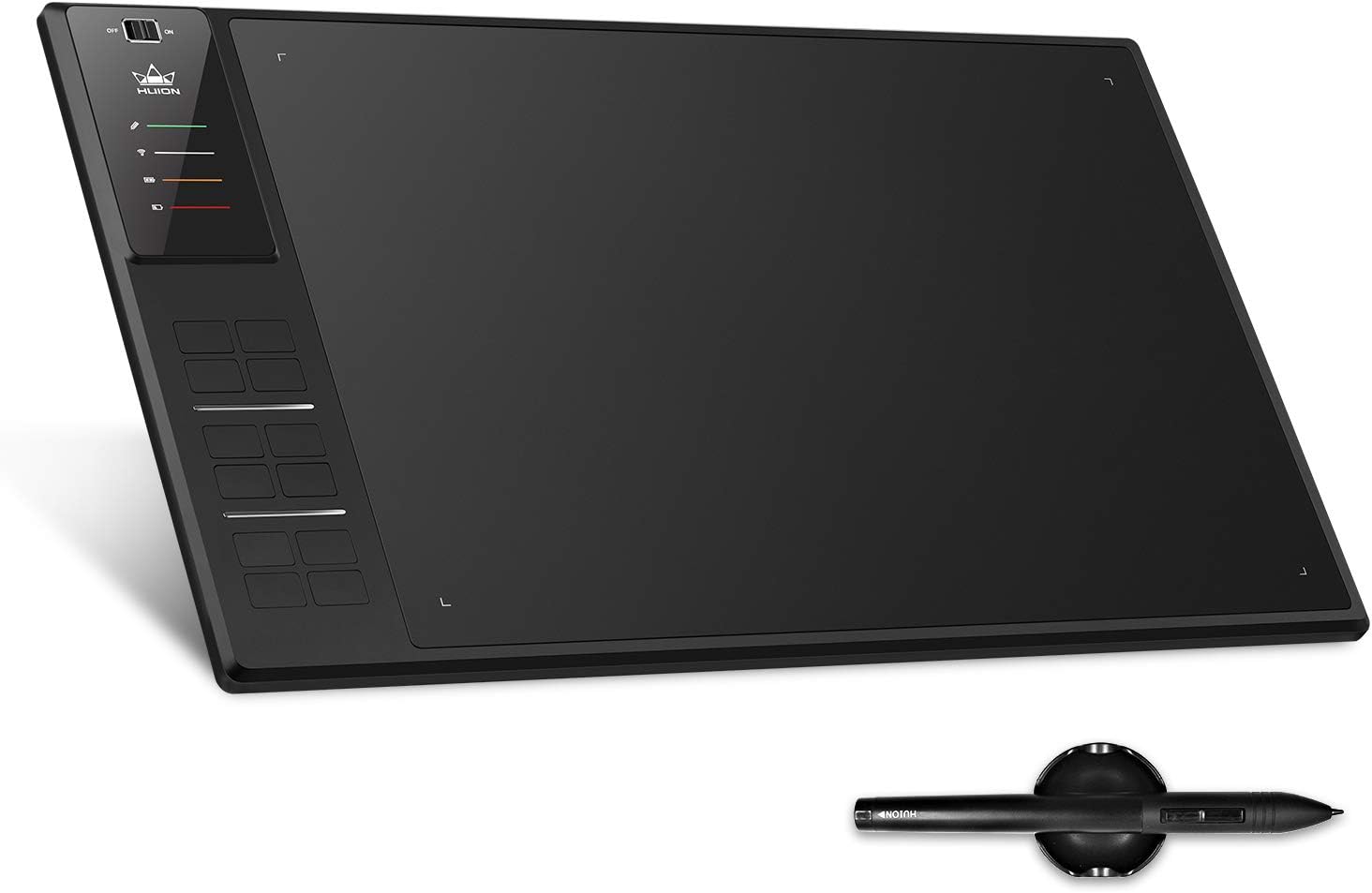 Huion WH1409 Tableta de dibujo gráfico inalámbrico 8192 Pen Pen Tablet con 12 teclas de prensa