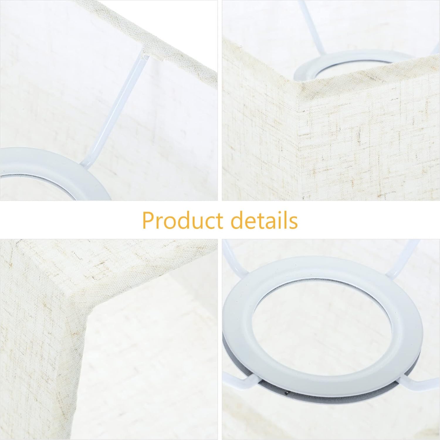 Pantalla de lámpara cuadrada de lino para lámpara de mesa, cubierta de luz de pie, pantalla de escritorio, pantalla rectangular