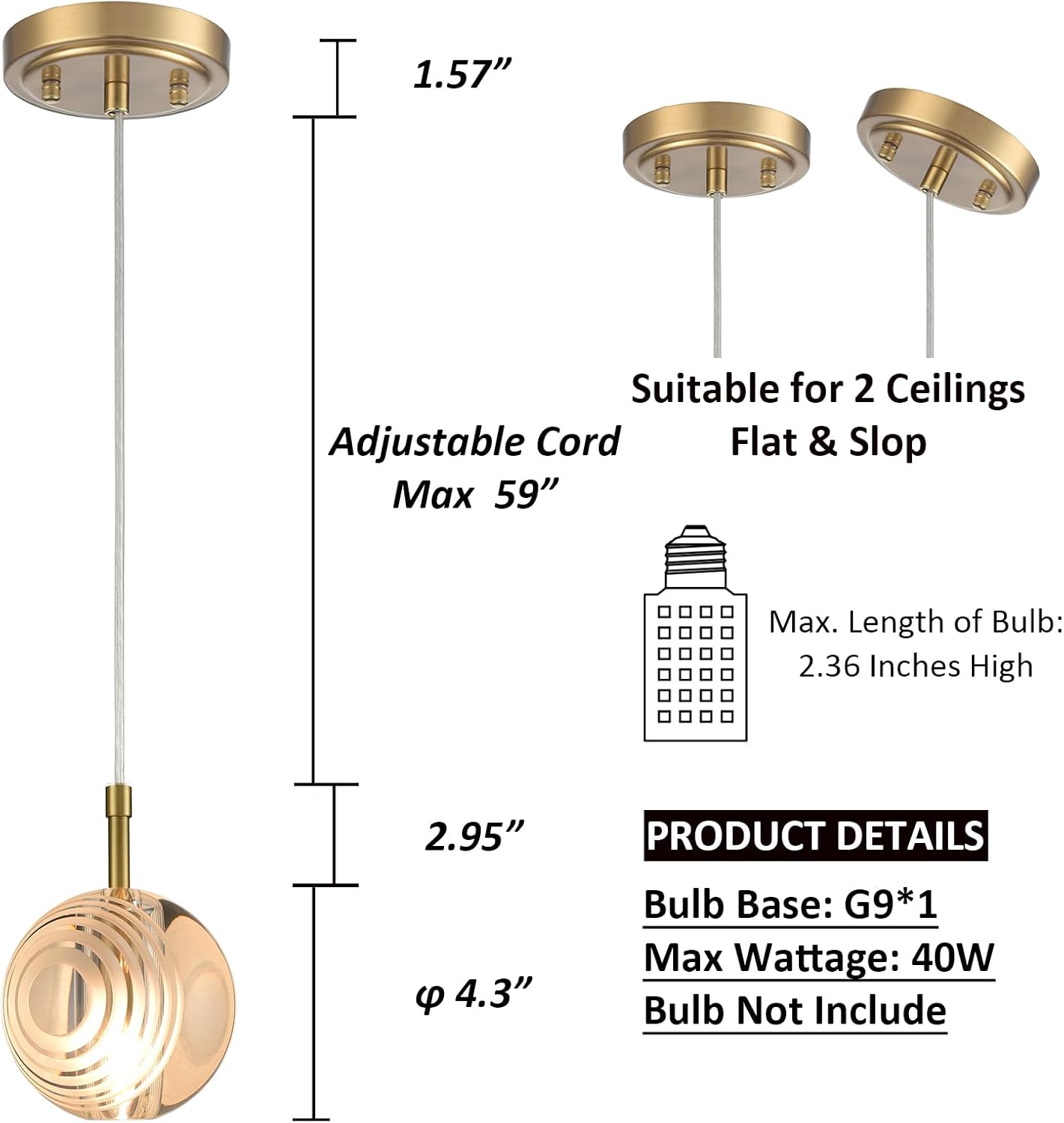 Moderna lámpara colgante redonda de cristal dorado con forma de globo de cristal, luces colgantes para isla de cocina, latón ajustable individual