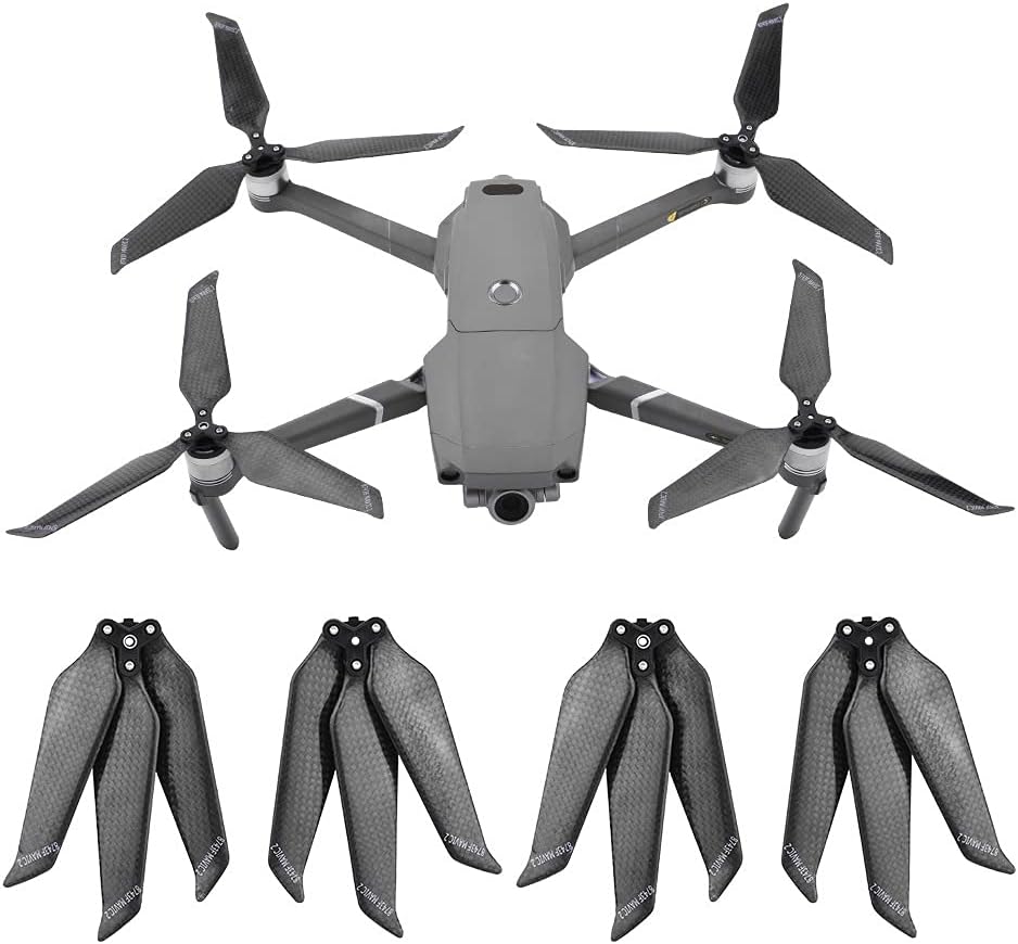 ALPGEN 4PCS 8743F Carbon Fiber PropellerFit for DJI Mavic 2 Pro Zoom Drone 3 Blade 8743 Folding Blade Props Replacement Prop Spare Parts Replacement