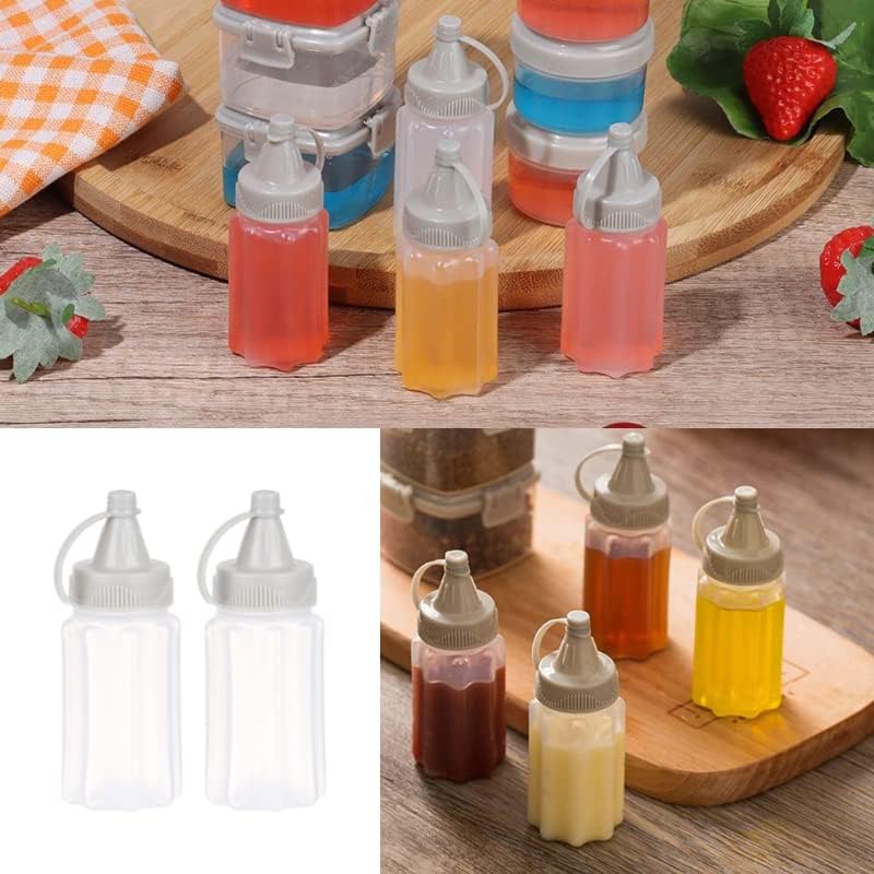 beyonday 12 mini botellas exprimibles de condimentos, 1.0 fl oz1 oz de salsa Bento transparente, ketchup mostaza, aderezo para ensalada, recipiente