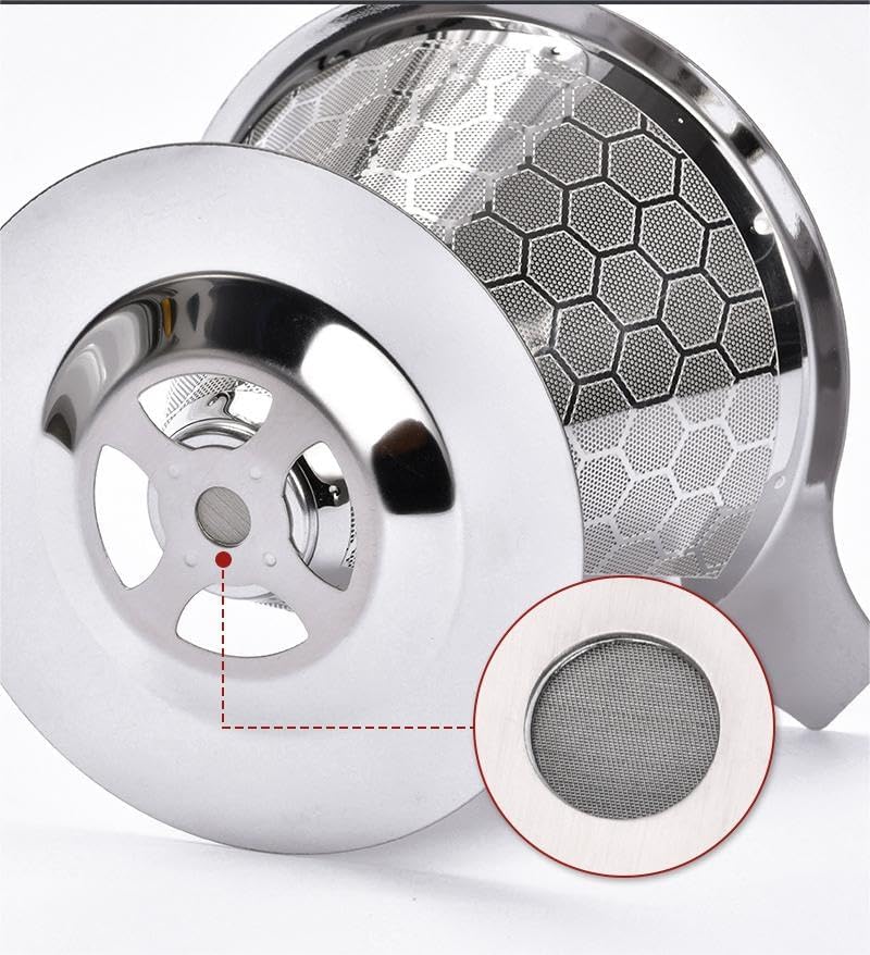 Gotero reutilizable para verter sobre café con cono de café, cesta de filtro de café de doble capa de acero inoxidable con forma de panal de abeja