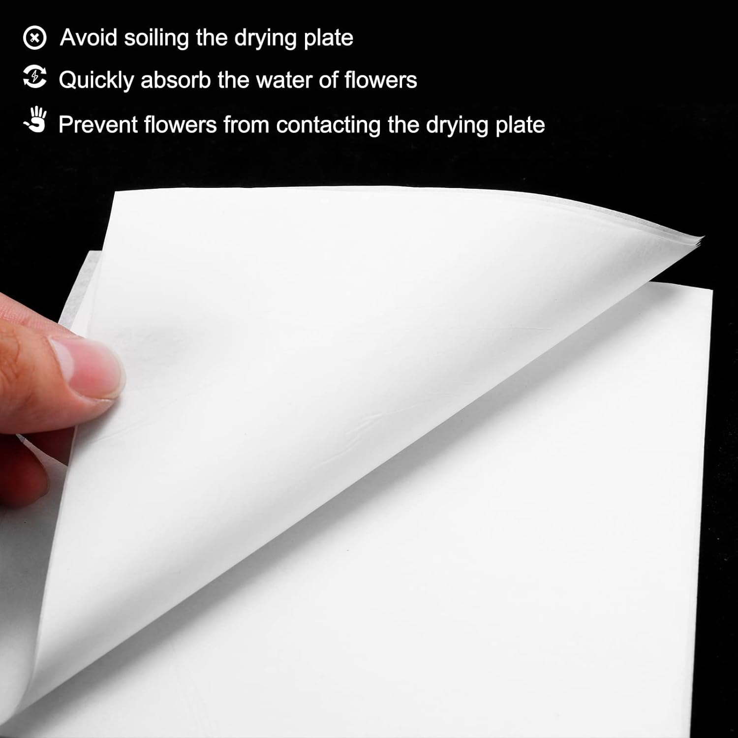 PATIKIL Papel de prensa de flores de 6 x 6 pulgadas, 2 juegos20 hojas de repuesto de papel secante absorbente reutilizable para manualidades,