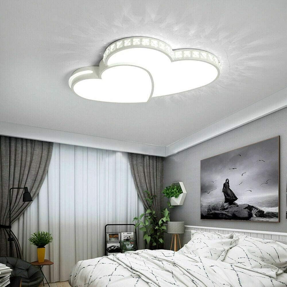 Lámparas de techo LED creativas de 20.47 pulgadas, lámparas de techo modernas de acrílico de montaje empotrado, luz de techo en forma de corazón,