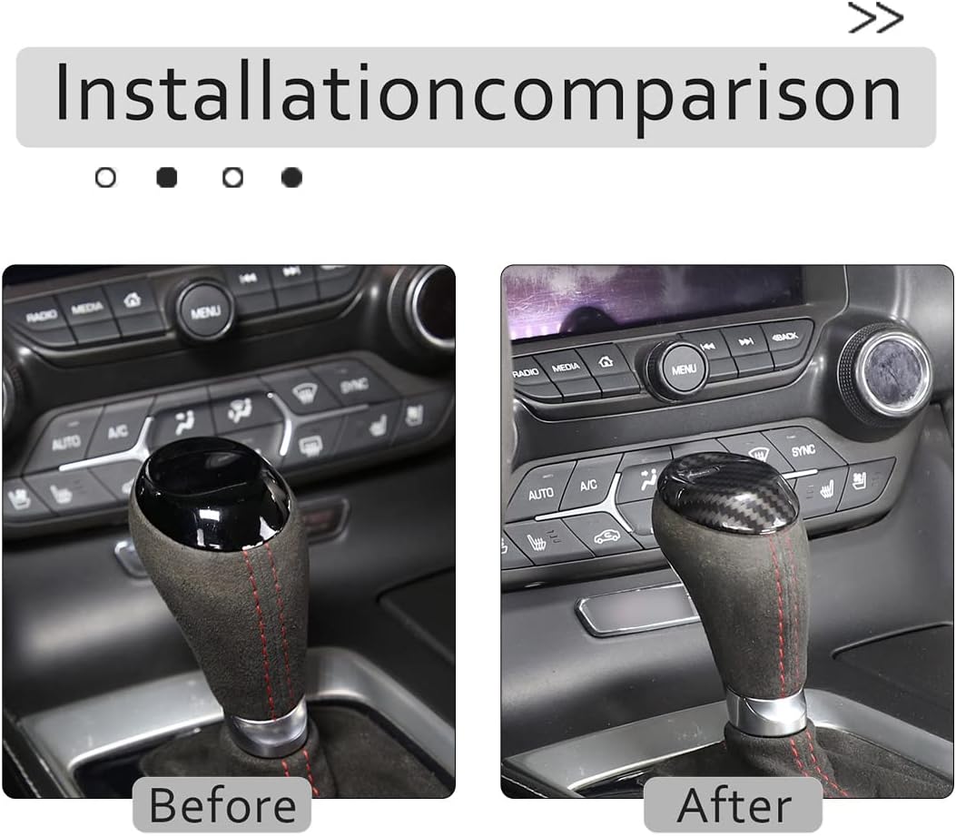 Accesorios interiores para Chevrolet Corvette C7 2014-2019, accesorios de ajuste de cubierta de la cabeza de la palanca de cambios, accesorios