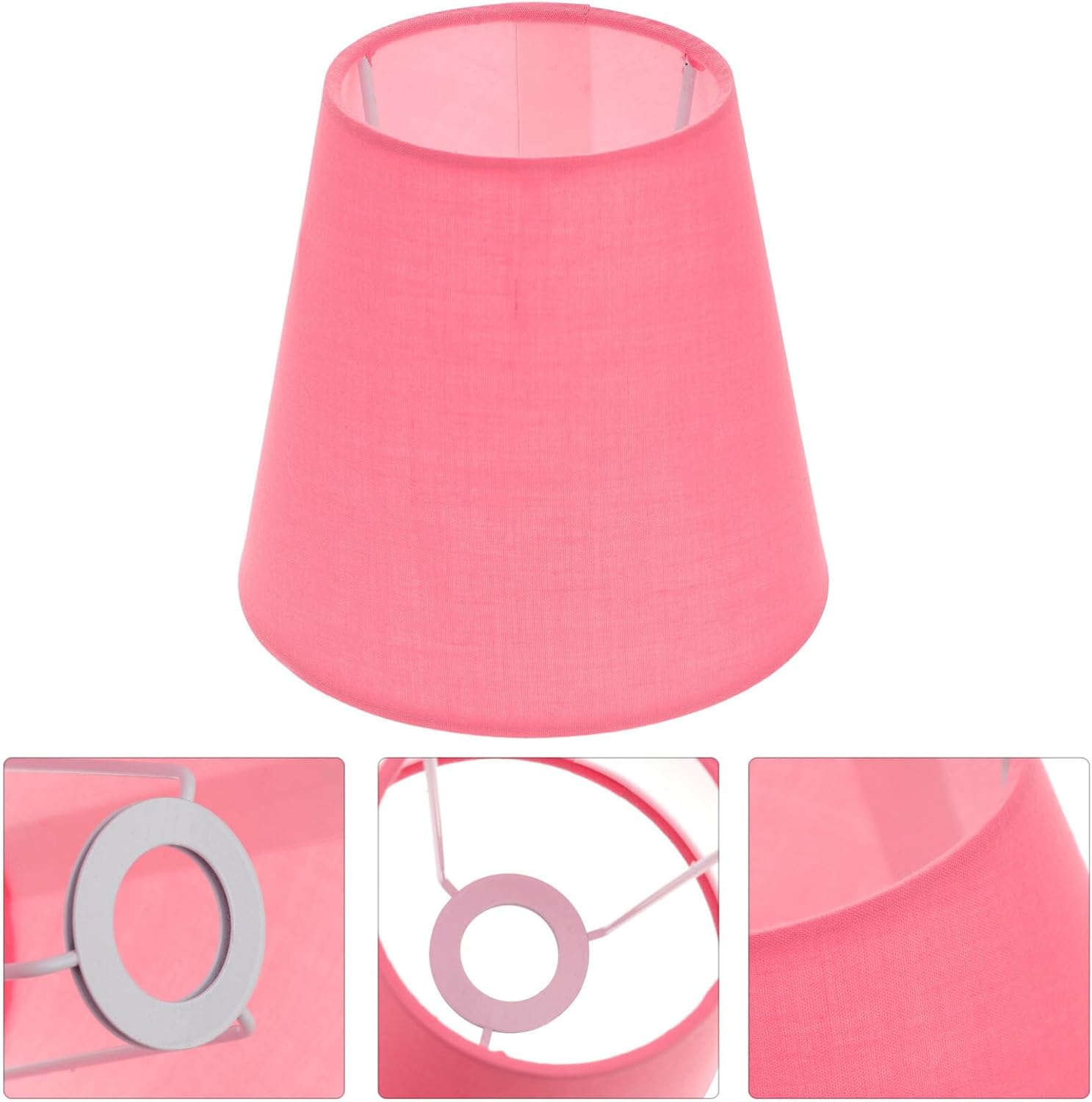 Homoyoyo Pantalla de tela de repuesto para lámpara de barril de cono E14 con clip en la bombilla, cubierta de luz de barril para lámpara de mesa,