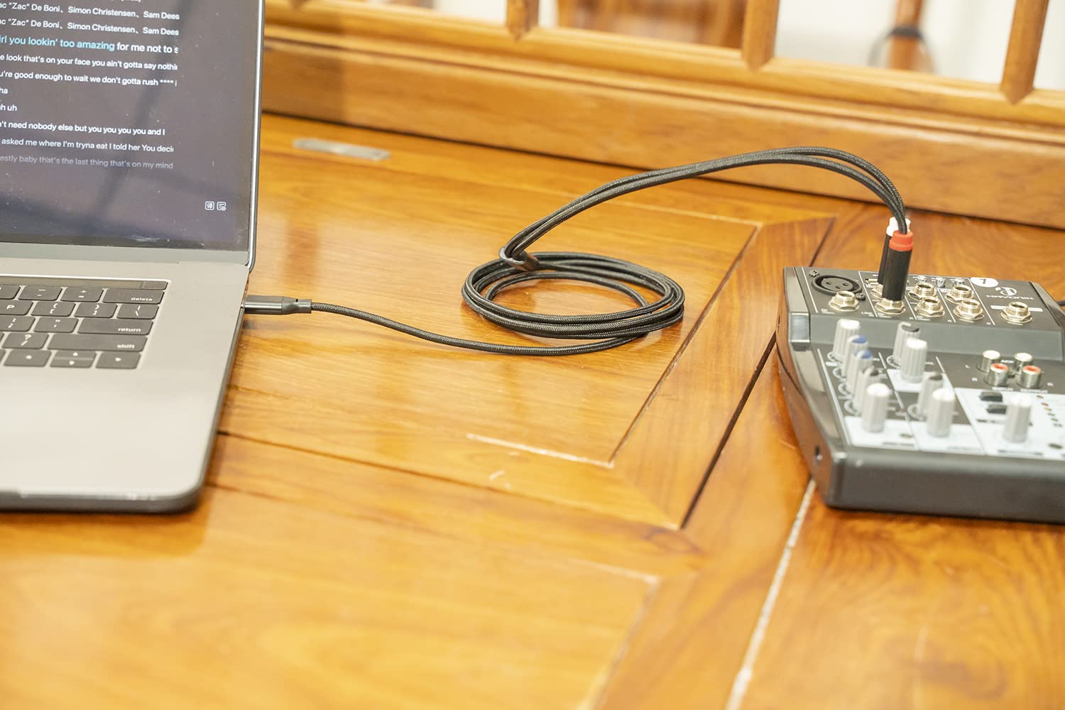 Yumiwoow Cable divisor estéreo USB C a doble de 0.250 in y 14 de pulgada, USB tipo C a cable de audio TS dual de 0.250 in de 14 pulgadas para