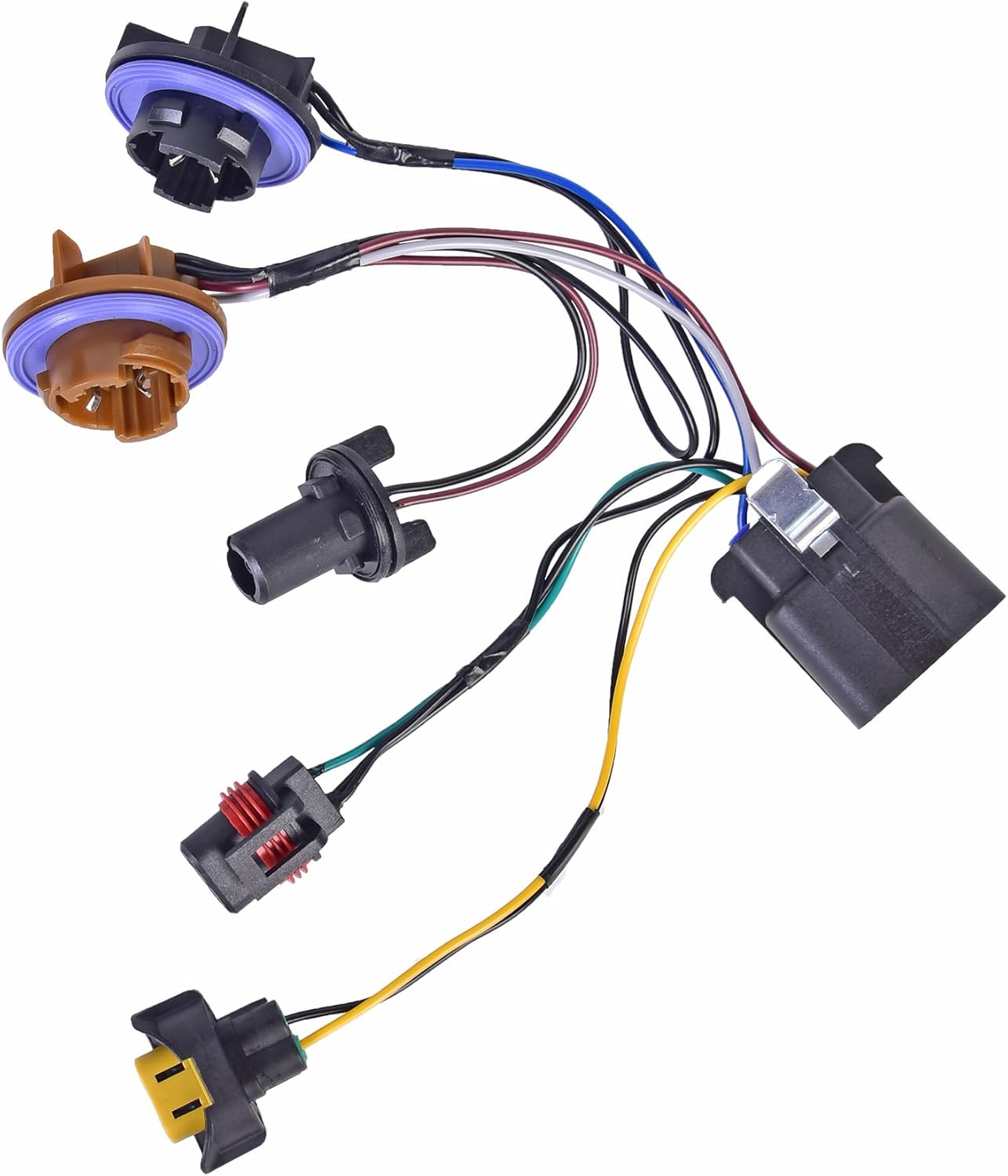 Arnés de cableado de faros delanteros, compatible con Chevy Tahoe Suburban Avalanche GM SUV 15950809 15782377 – Cable de enchufe de lámpara