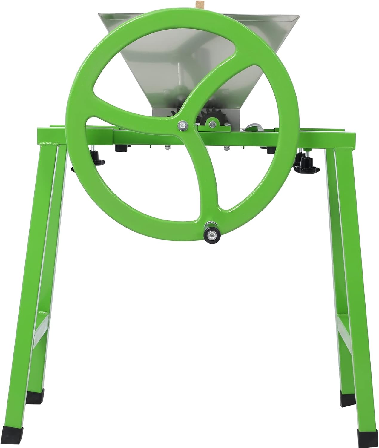 Molinillo de exprimidor manual con soporte 7L, trituradora de frutas portátil con rueda Rascador de frutas de acero inoxidable Pulper para prensado