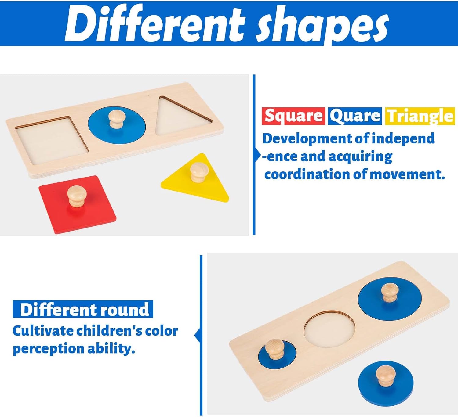 Montessori – Juguetes para bebés de 6 a 12 meses para rompecabezas de múltiples formasrompecabezas de círculos múltiples, juegos para bebés para