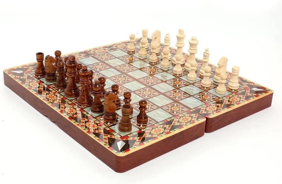 Ajedrez Plegable Juego de Entretenimiento Intelectual Portátil 3 en 1 Tablero de Ajedrez Múltiples Modos Lujo Caballero Damas Ajedrez