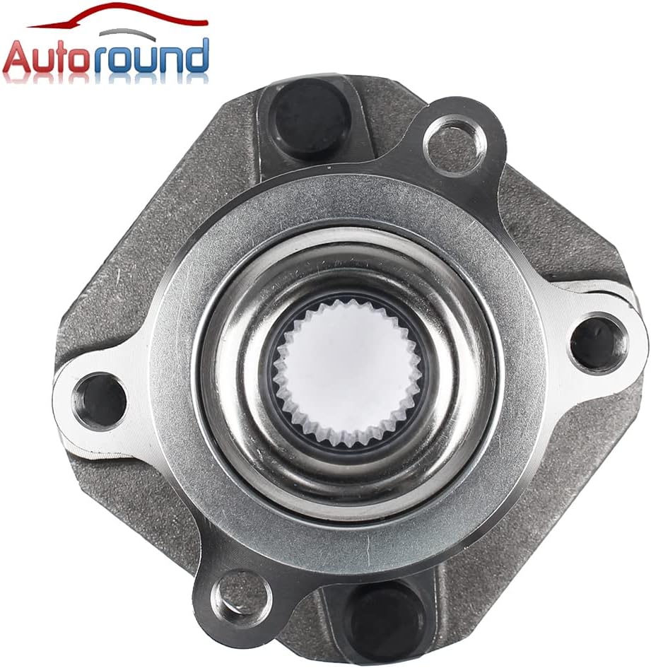 Autoround 513297 Par de buje de rueda delantera de repuesto para Nissan Sentra 2007 2008 2009 2010 2011 2012 2.0L solo 4 lengüetas con ABS