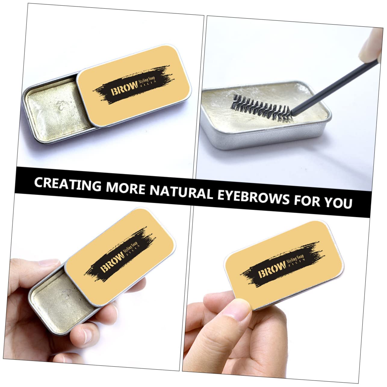 ADOCARN 3 juegos de cejas, crema para cejas Cosméticos de maquillaje para cejas Cera para dar forma a jabón Cera de gel duradero Jabón para cejas