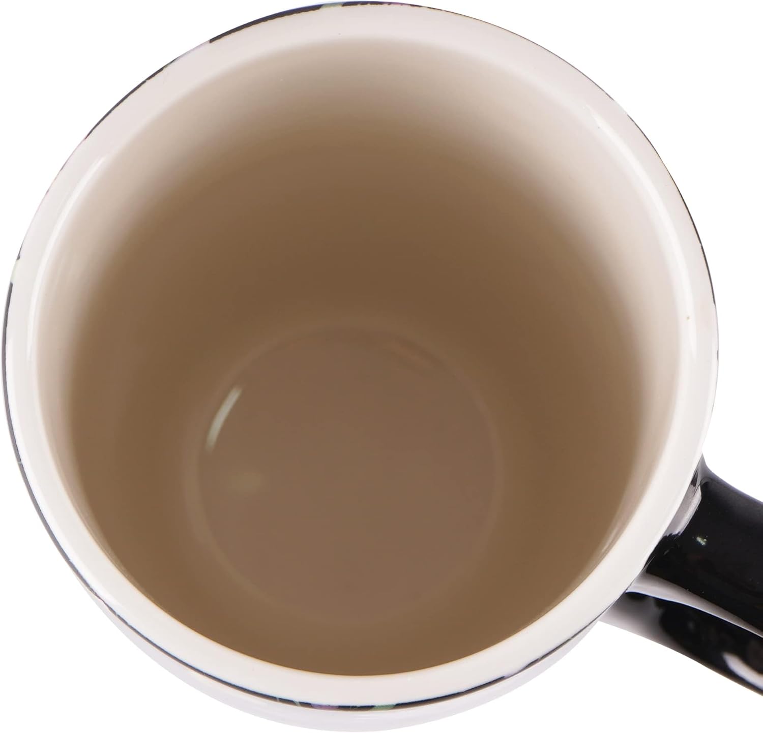 DUSVALLY Taza de café de cerámica taza de café con tapa Taza de té de porcelana con mango 500ML17OZ.,Negro