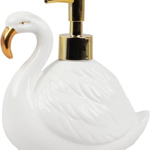 Dispensador de jabón flamenco con bomba para fregadero de baño o cocina, cisne blanco Dispensador de jabón flamenco con bomba para fregadero de baño o cocina, cisne blanco