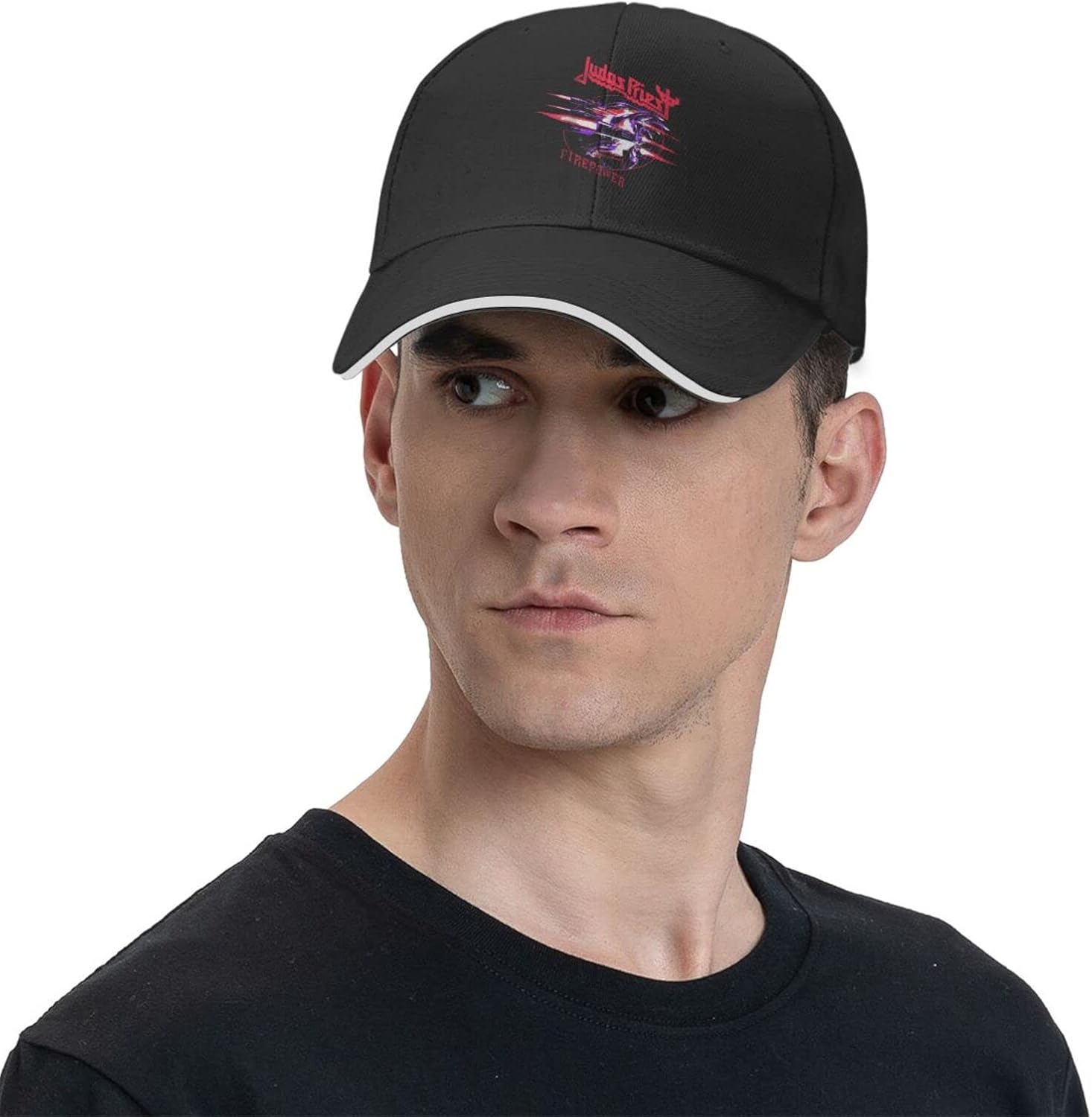 Judas – Gorra de béisbol unisex con banda de metal, gorra de pescador de casqueta, gorra deportiva ajustable para hombre y mujer, color negro, Negro