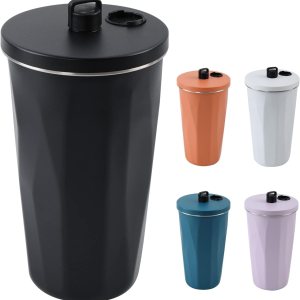 Youwoo – Vaso aislado al vacío de 20 onzas con popote de metal, taza aislada al vacío de doble pared, taza de café para bebidas calientes y frías, Youwoo – Vaso aislado al vacío de 20 onzas con popote de metal, taza aislada al vacío de doble pared, taza de café para bebidas calientes y frías,