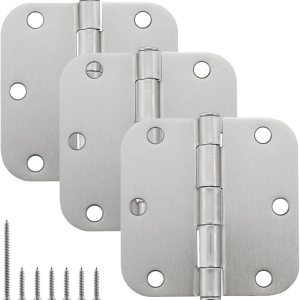 HOME MASTER HARDWARE Bisagras de puerta de 3.5 pulgadas x 3.5 pulgadas, bisagras de puerta para interior residencial para dormitorio, con esquina de HOME MASTER HARDWARE Bisagras de puerta de 3.5 pulgadas x 3.5 pulgadas, bisagras de puerta para interior residencial para dormitorio, con esquina de