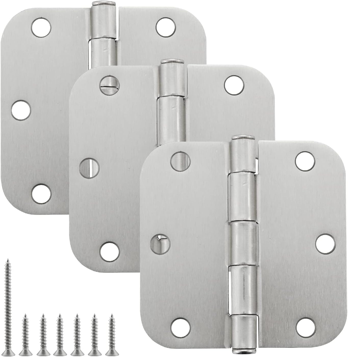 HOME MASTER HARDWARE Bisagras de puerta de 3.5 pulgadas x 3.5 pulgadas, bisagras de puerta para interior residencial para dormitorio, con esquina de