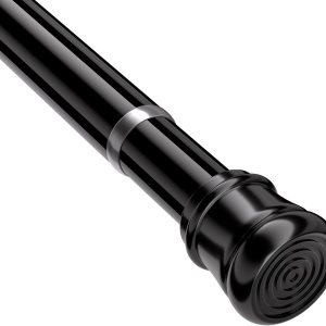 Barra de cortina de tensión para ventanas de 28 a 48 pulgadas, barras de tensión de resorte, barras de cortina negras, barra de resorte ajustable, Barra de cortina de tensión para ventanas de 28 a 48 pulgadas, barras de tensión de resorte, barras de cortina negras, barra de resorte ajustable,