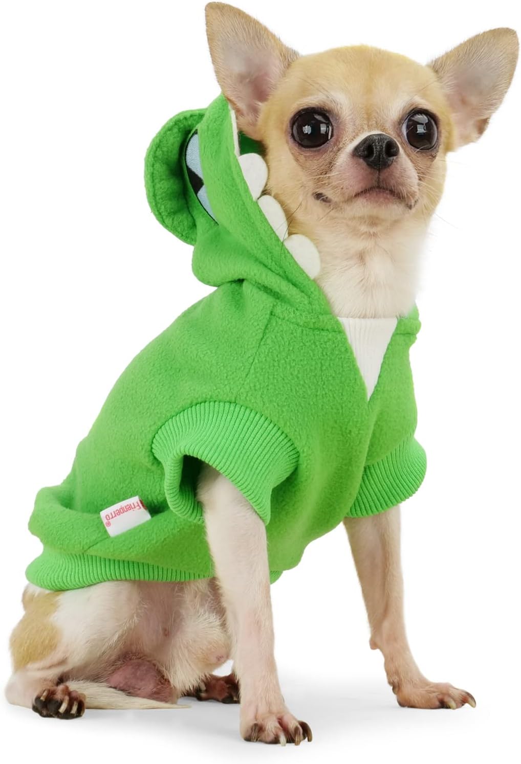 Frienperro Ropa de perro para perros pequeños, hembra, niño, sudadera con capucha de algodón para perro pequeño, disfraz de dinosaurio, ropa de