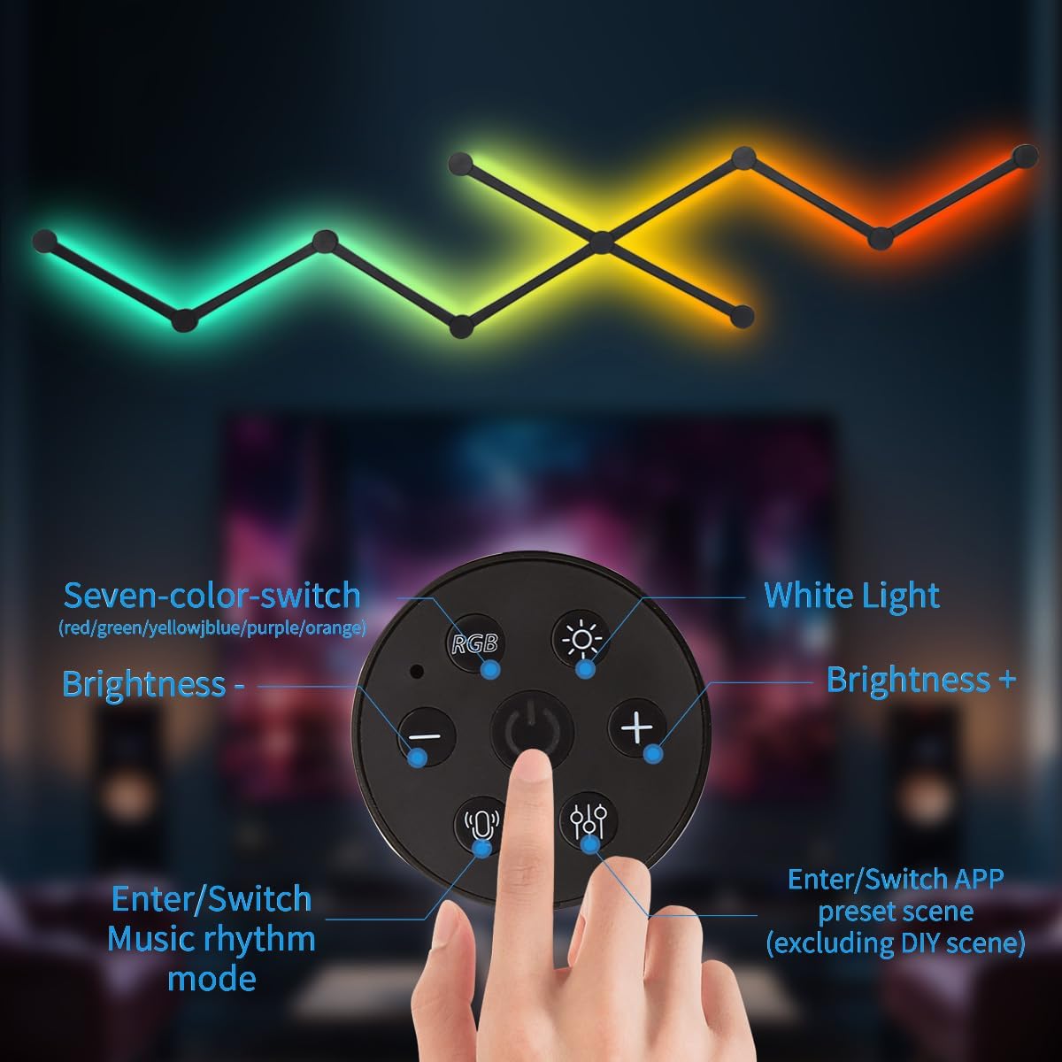 RGBIC Smart WiFi Glide – Lámpara de pared, compatible con Alexa y Google Assistant, 16 millones de colores, sincronización de música, luces de