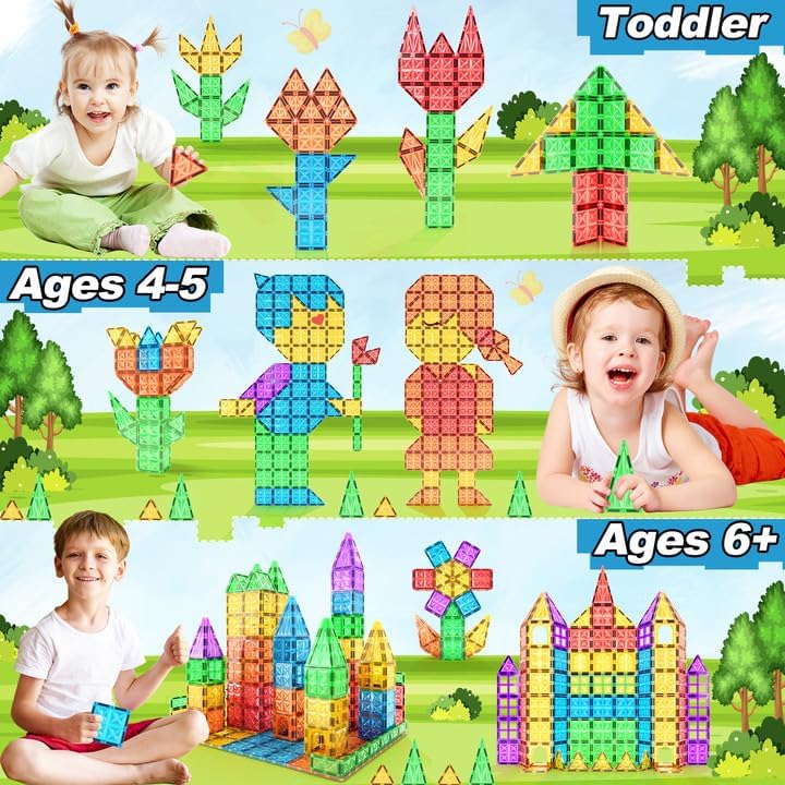 Juguetes magnéticos para niños y niñas de 3 años, bloques magnéticos, regalos para niños pequeños de 3 a 5 años, juguetes magnéticos de aprendizaje
