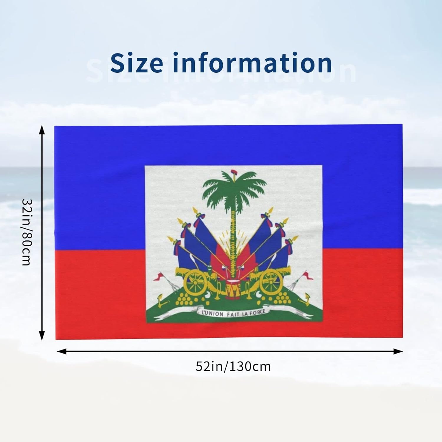 Toallas de baño de lujo de 32 x 52 pulgadas con bandera haitiana, súper suaves, altamente absorbentes, de secado rápido, para baño, ducha, gimnasio,