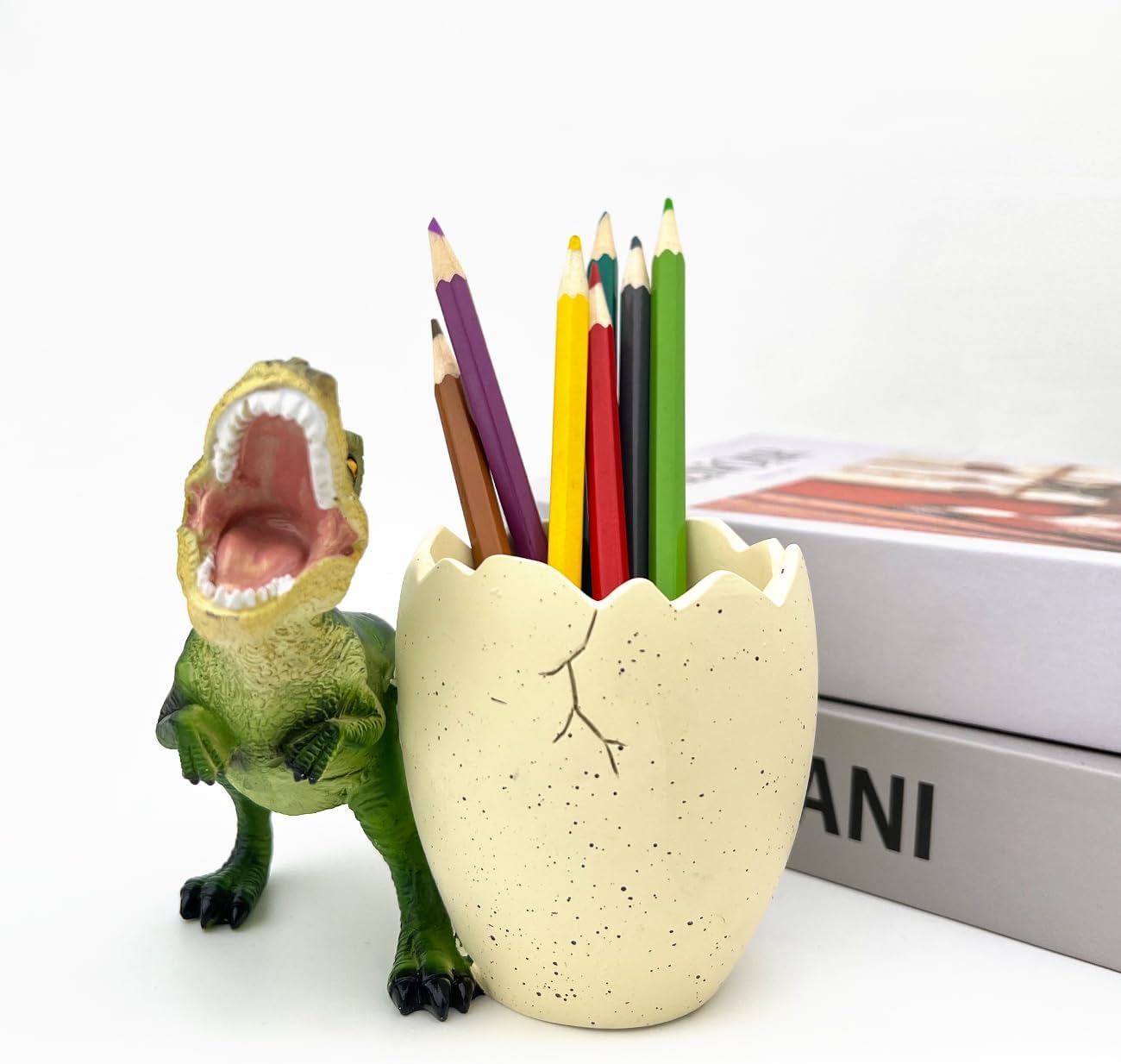 Porta cepillos de dientes de dinosaurio para baños – Lindo soporte para cepillos de dientes de dinosaurio – Soporte para cepillos de dientes y pasta