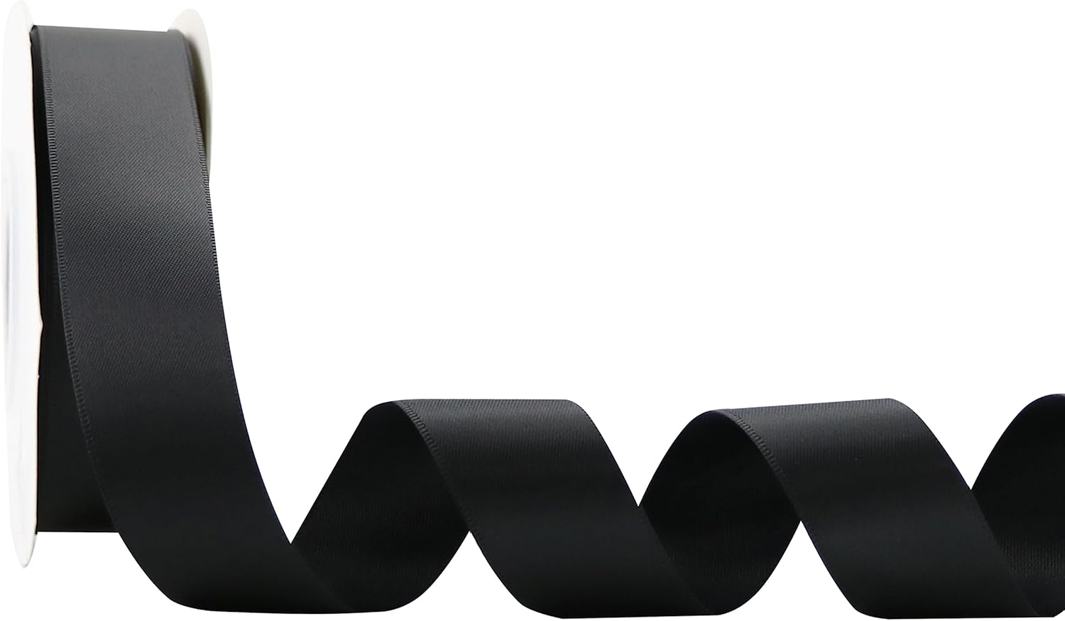 DINDOSAL Cinta negra de satén de doble cara de 1 pulgada, cinta negra para envolver regalos, ramo de novia para manualidades, decoración de boda,
