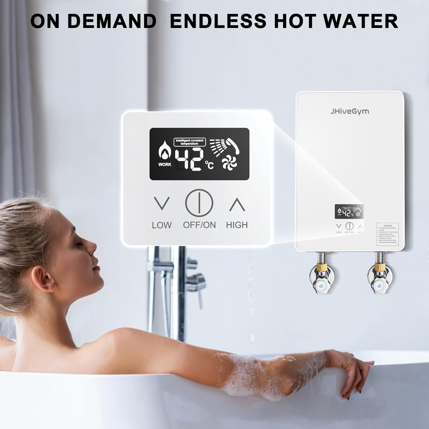 Calentador de agua sin tanque de 4500 W, calentador de agua eléctrico de 110 V con pantalla digital,Calentador de agua caliente instantáneo de