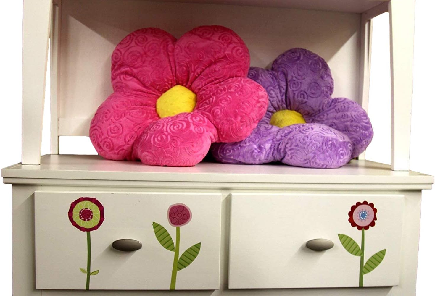 Snuggle Stuffs Adorable almohada de 15 pulgadas con diseño de flor de minky rosa