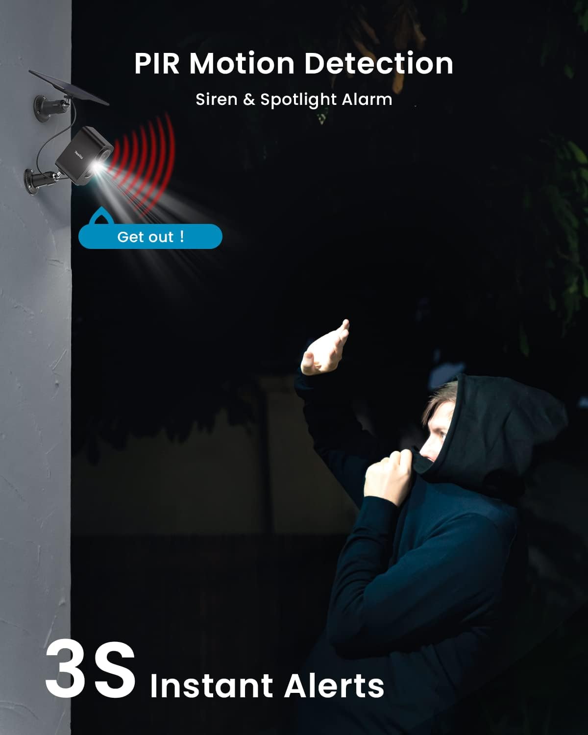 ieGeek – Cámaras de seguridad solares inalámbricas para exteriores, paquete de 2 cámaras con batería WiFi 2K para vigilancia del hogar, cámara