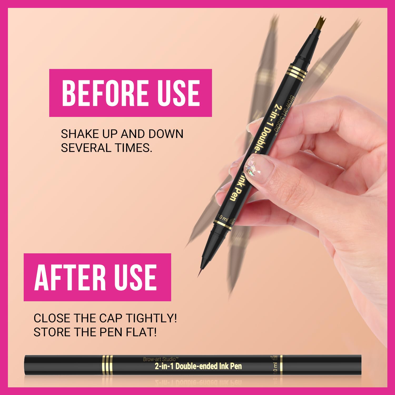 iMethod Microblading – Lápiz de cejas 2 en 1 de doble punta con aplicador de punta micro de 3 puntas y punta de pincel precisa para crear cejas de