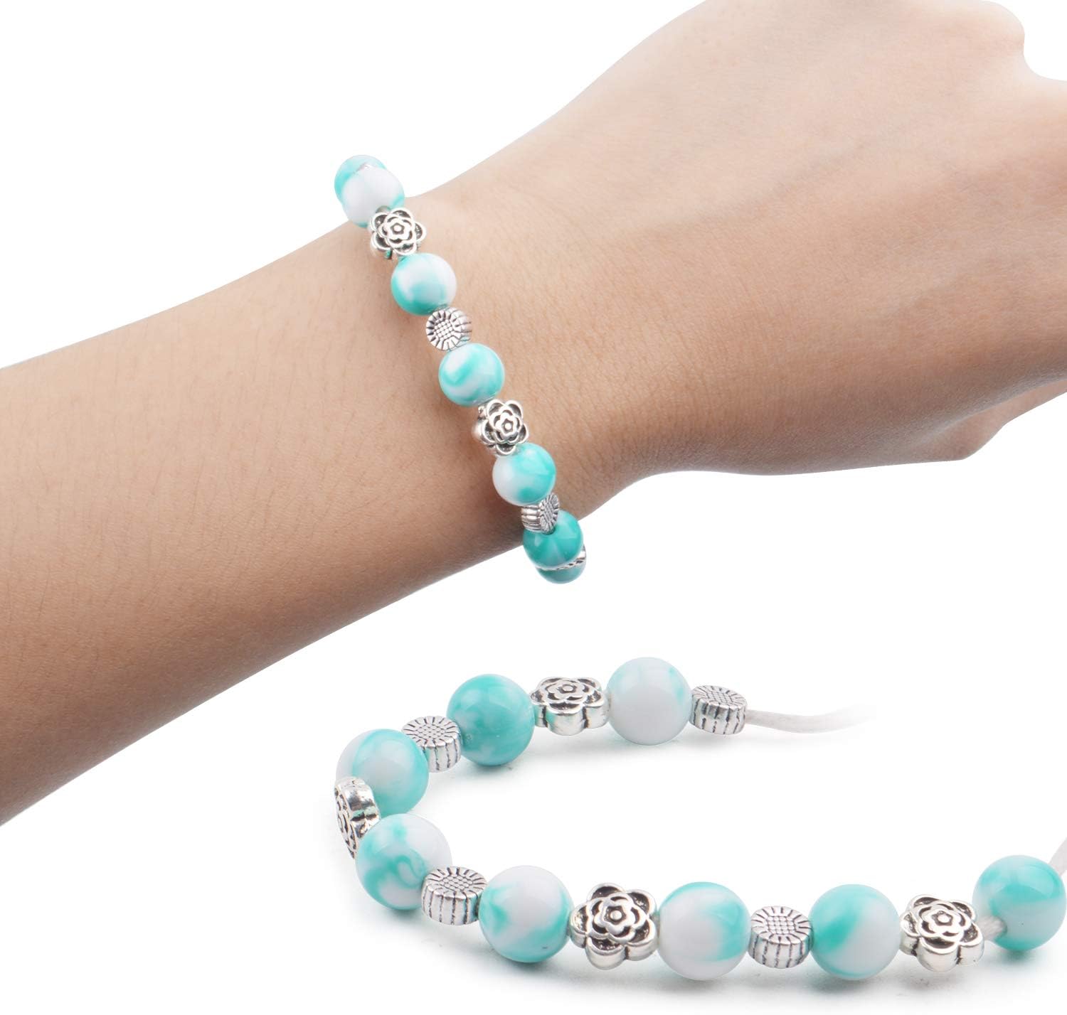 Cuentas espaciadoras de aleación, 120 cuentas espaciadoras de plata antigua, cuentas de plata tibetana para hacer joyas, pulseras y collares, 6
