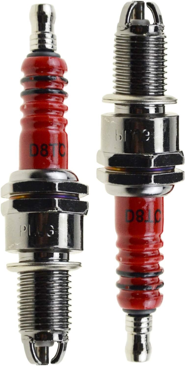 WOOSTAR D8TC Bujía con 3 electrodos de repuesto para ciclomotor de 4 tiempos, 125 cc, 150 cc, 200 cc, 250 cc, ATV, motocross, Go Kart, scooter,