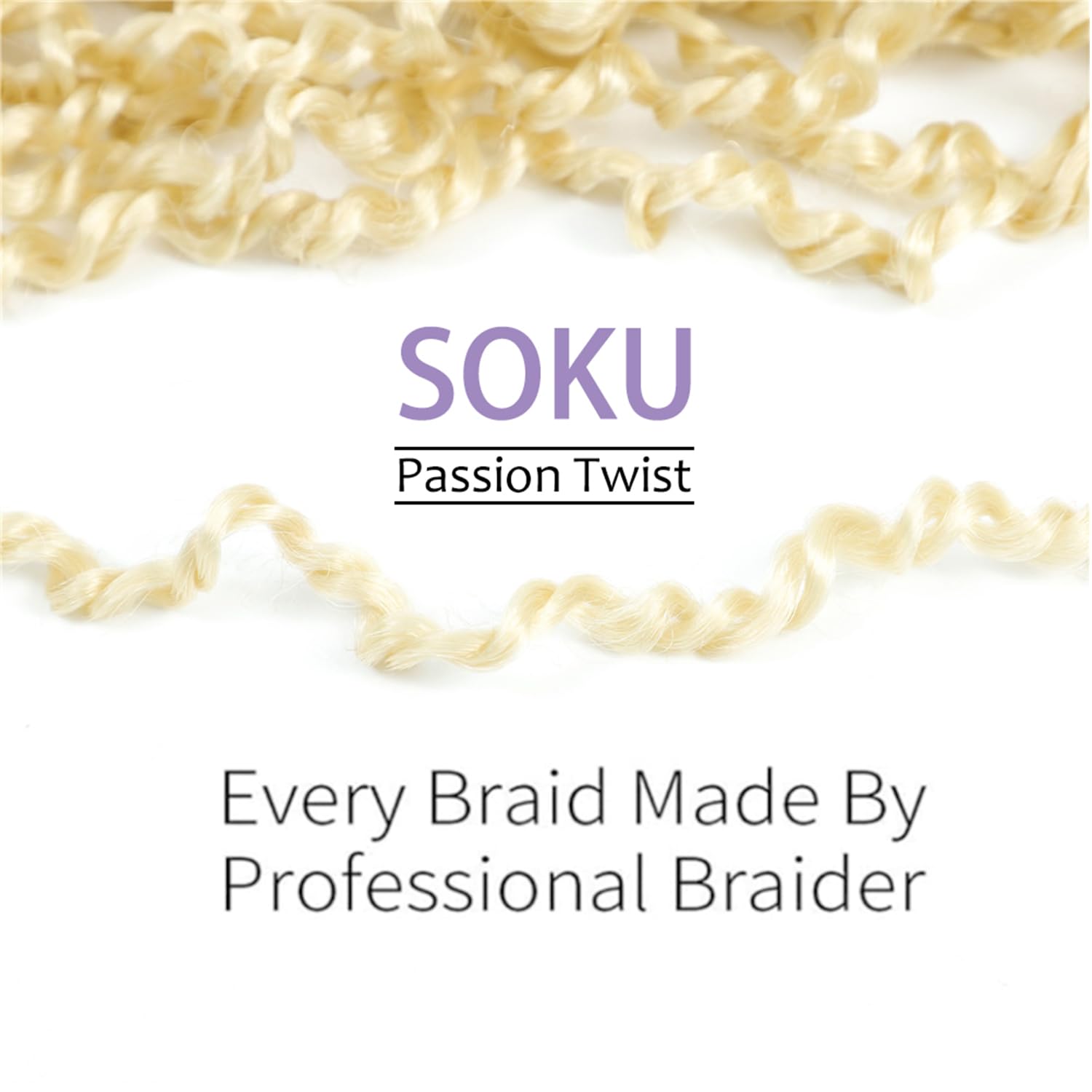 SOKU Pelo rubio de ganchillo mini Passion Twist de 20 pulgadas  5 paquetes de cabello de ganchillo senegalés pretrenzado 613 Majesty Twist Crochet