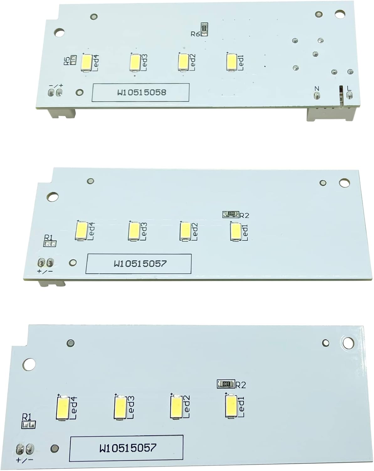Luces LED W10515058  W10515057 (2) controladores LED compatibles con refrigerador Whirlpool Kenmore (Nota sin funda de plástico, solo placa PCD)