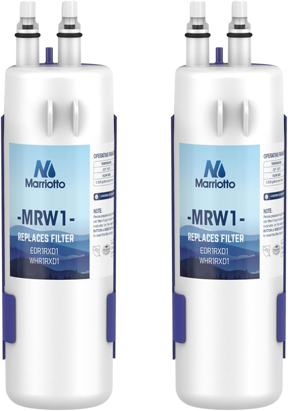 MARRIOTTO Filtro de agua para refrigerador MRW1 compatible con Whirlpool W10295370A, EDR1RXD1, filtro 1, W10295370, P4RFWB, P8RFWB2L, 46-9930,