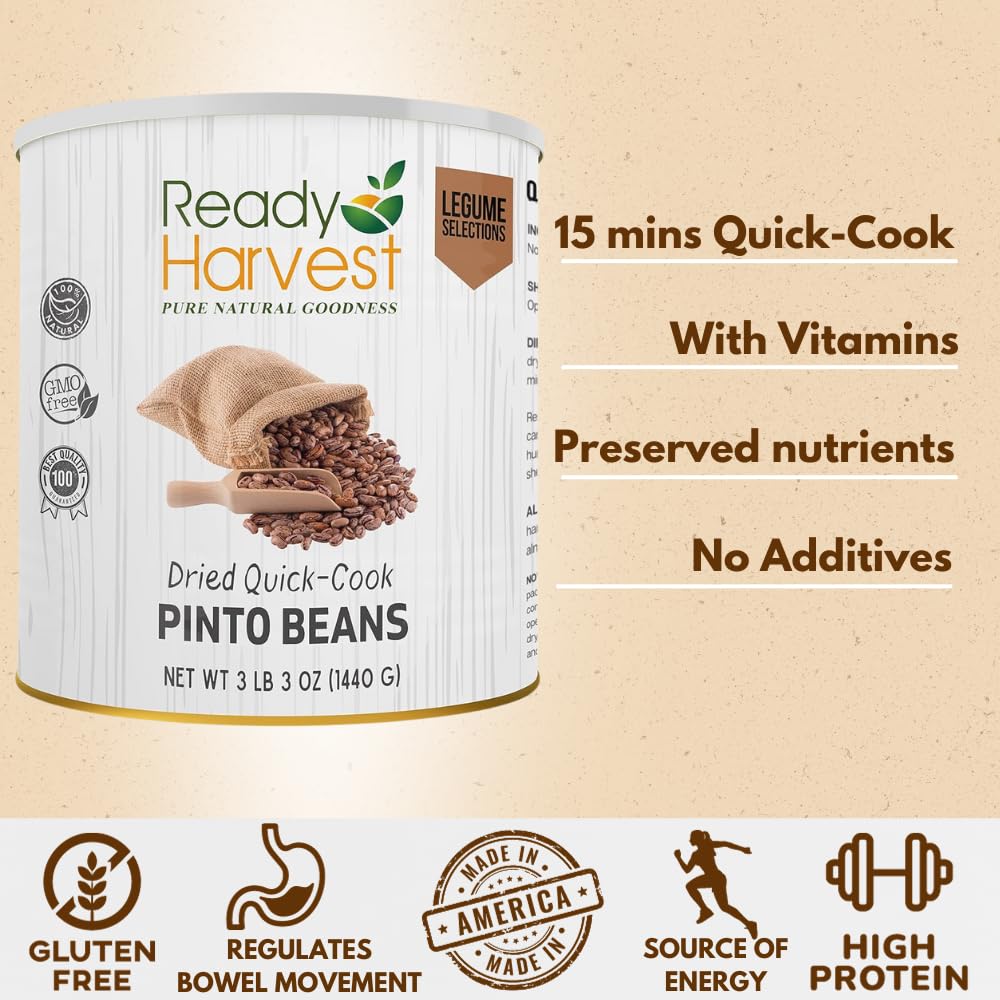 Ready Harvest Quick-Cook Frijoles pintos enlatados Frijoles secos Frijoles secos  Alimentos enlatados  Suministros de alimentos de emergencia