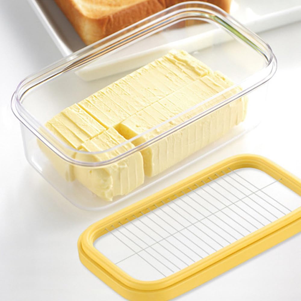 Cortador de mantequilla de acero inoxidable, cortador de mantequilla, cortador de mantequilla para refrigerador, fácil de cortar dos palitos de 4