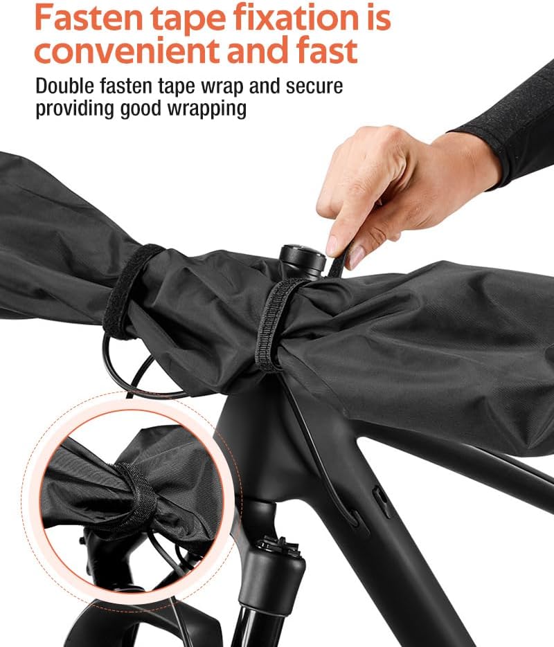 XIUWK 2-Piece Bike Cover for Handlebar,Easy to Install and disassemble.2P-Standard  1P-Large Bicycle Handlebar Cover Waterproof