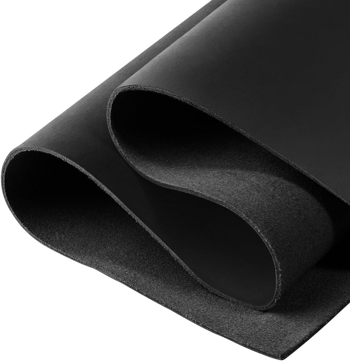 Hojas de cuero negro para manualidades, 12 x 24 pulgadas, material cuadrado de cuero de 0.071-0.083 in, piezas de cuero auténtico, rollo de cuero de
