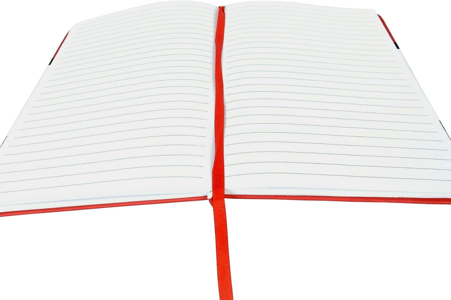 Sweda Cuaderno de tapa dura de alta calidad, elegante diseño rojo y blanco, 80 páginas rayadas, cierre elástico, bolsillo para documentos, elegante