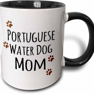 3dRose Taza de perro de agua portuguesa mamá, 11 onzas, color negro 3dRose Taza de perro de agua portuguesa mamá, 11 onzas, color negro