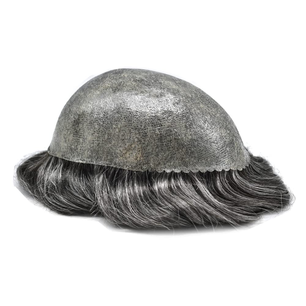 Tupé de cabello humano real para hombre, sistema de reemplazo de piezas de pelo para hombres, pieza de pelo polivinílico para hombres, invisible,